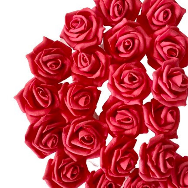 36 pcs 1.7” soft touch foam rose head Red DIY pomander foam roses- wedding flowers decoration- artificial rose heads party decoration