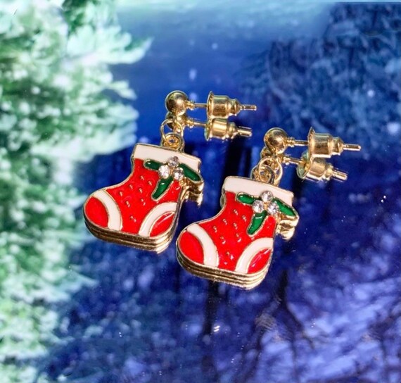 Christmas Boots Pendant Earrings Cute Christmas Holiday Alloy Drop