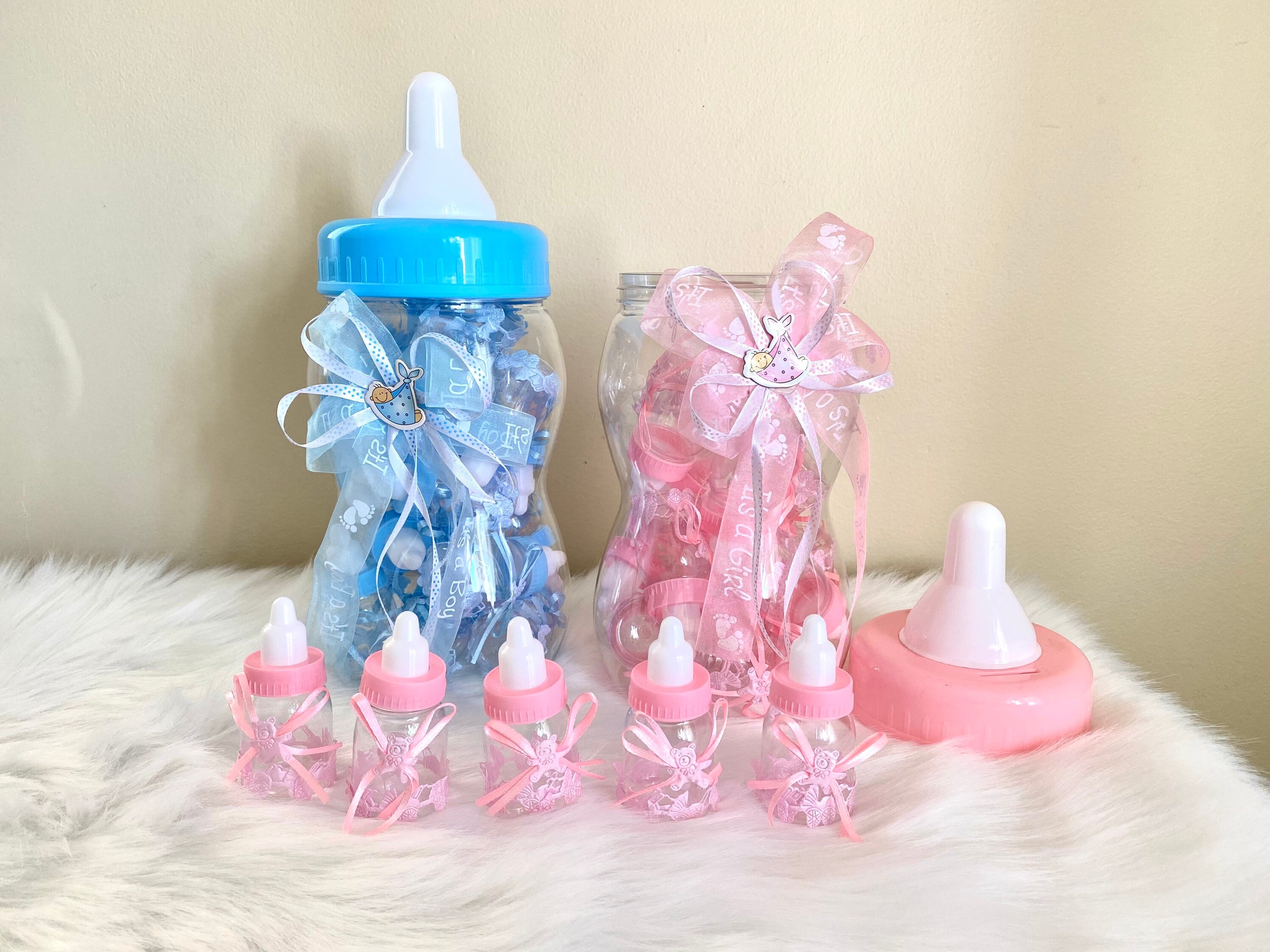 Jumbo Decorated Baby Bottle Bank With 20 Mini Baby Bottles Etsy