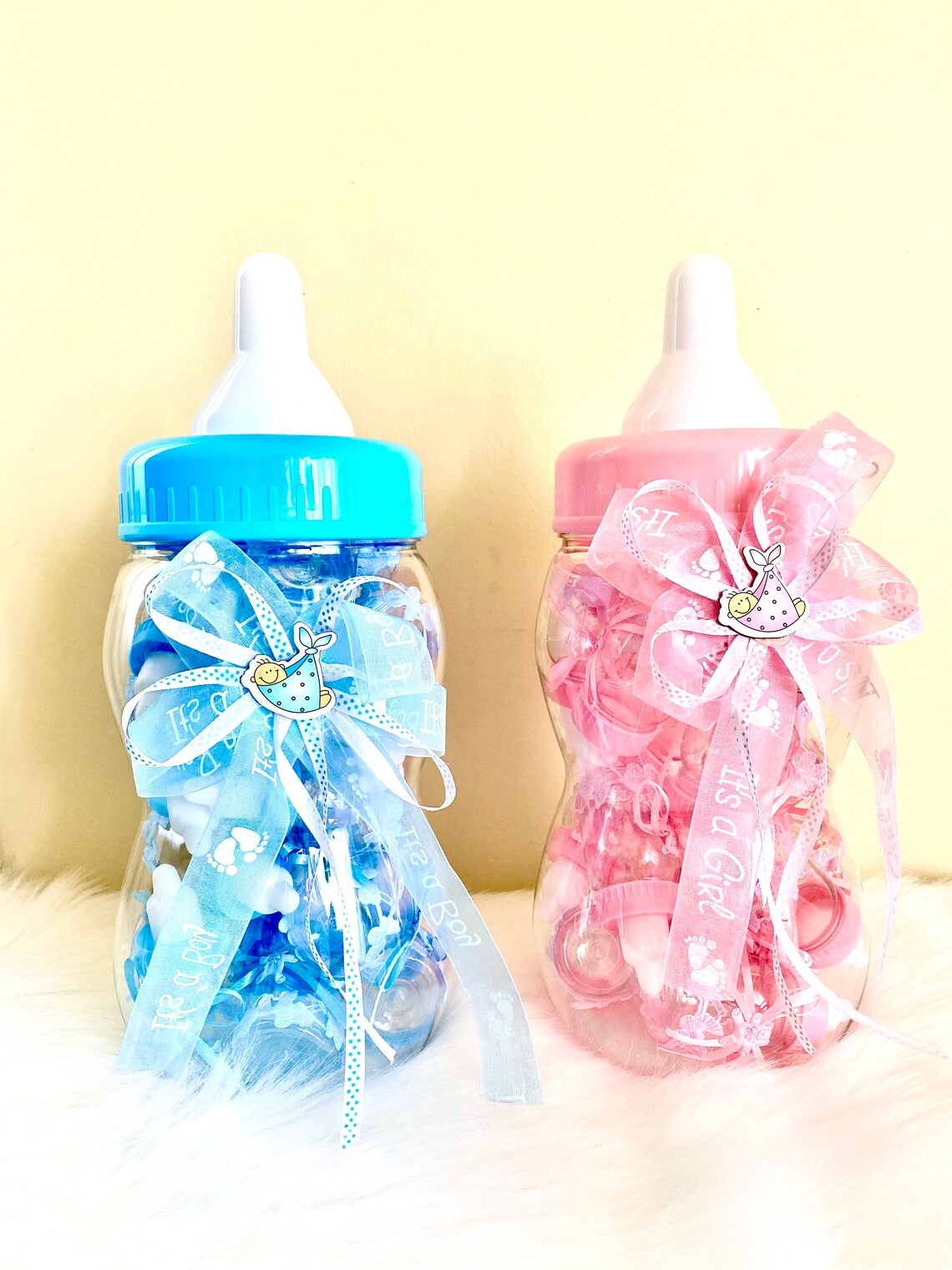 Jumbo decorated baby bottle bank with 20 mini baby bottles Etsy