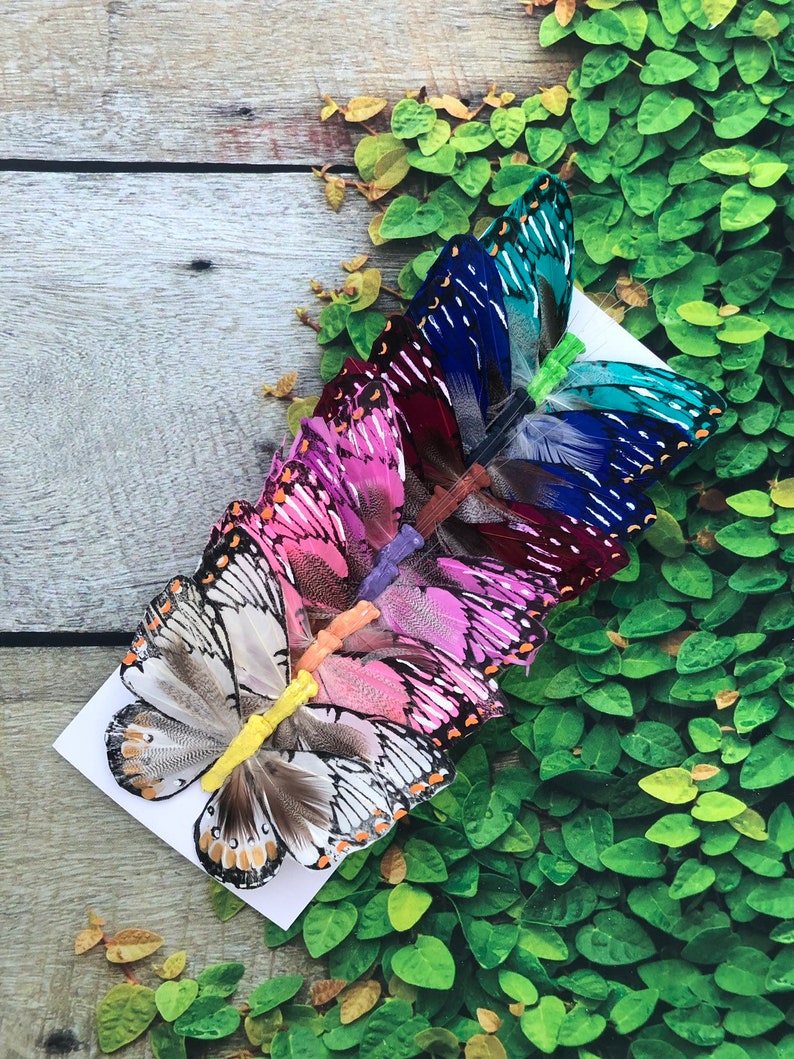 12 Large Feather Monarch Butterflies 5inch Assorted Earth Tone Etsy
