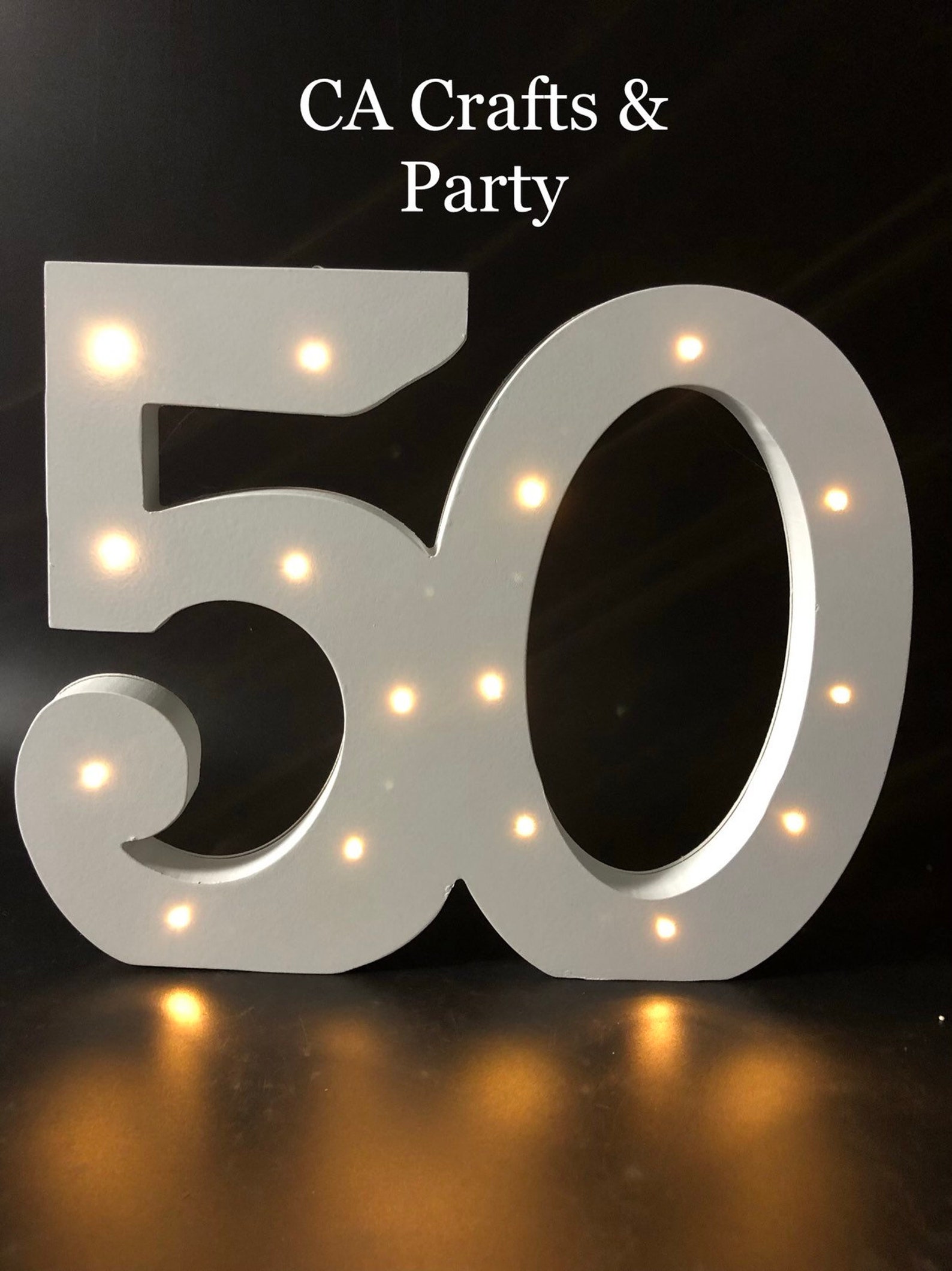 Large Wooden Marquee number 50 sign 11.4 inch Freestanding | Etsy
