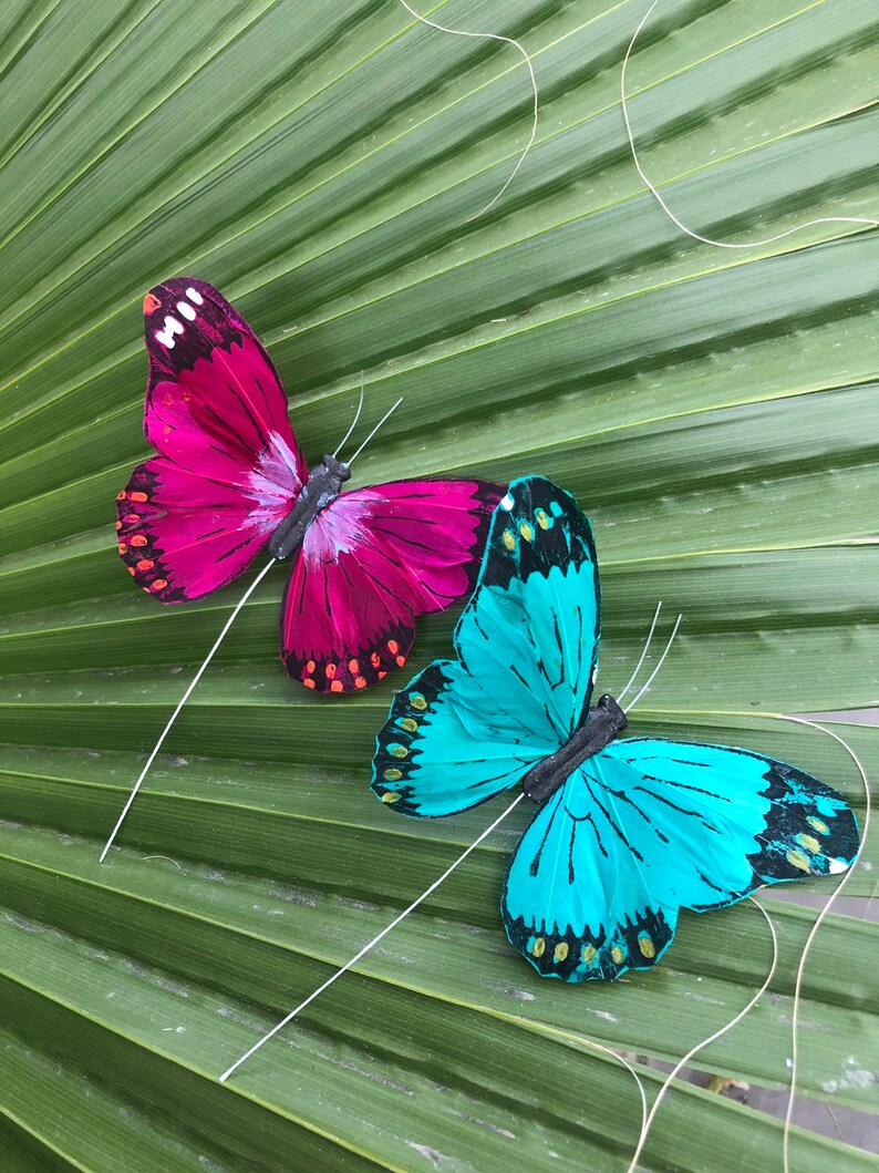 12 Large Feather Monarch Butterflies 5inch Assorted Colors Etsy