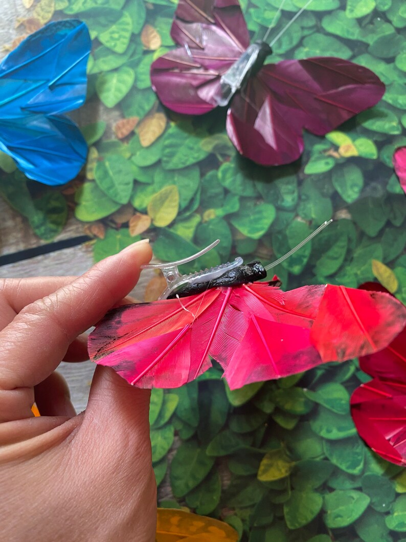 12 Large Feather Monarch Butterflies With Clip 5inch Assorted Etsy