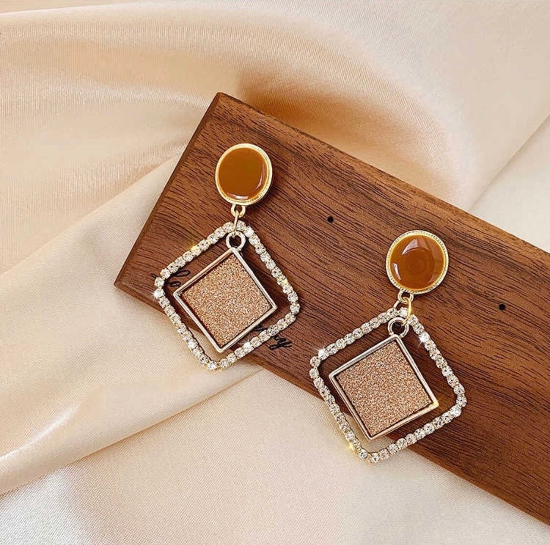Alloy Geometric Rhombus Shaped Earrings Diamond shaped | Etsy