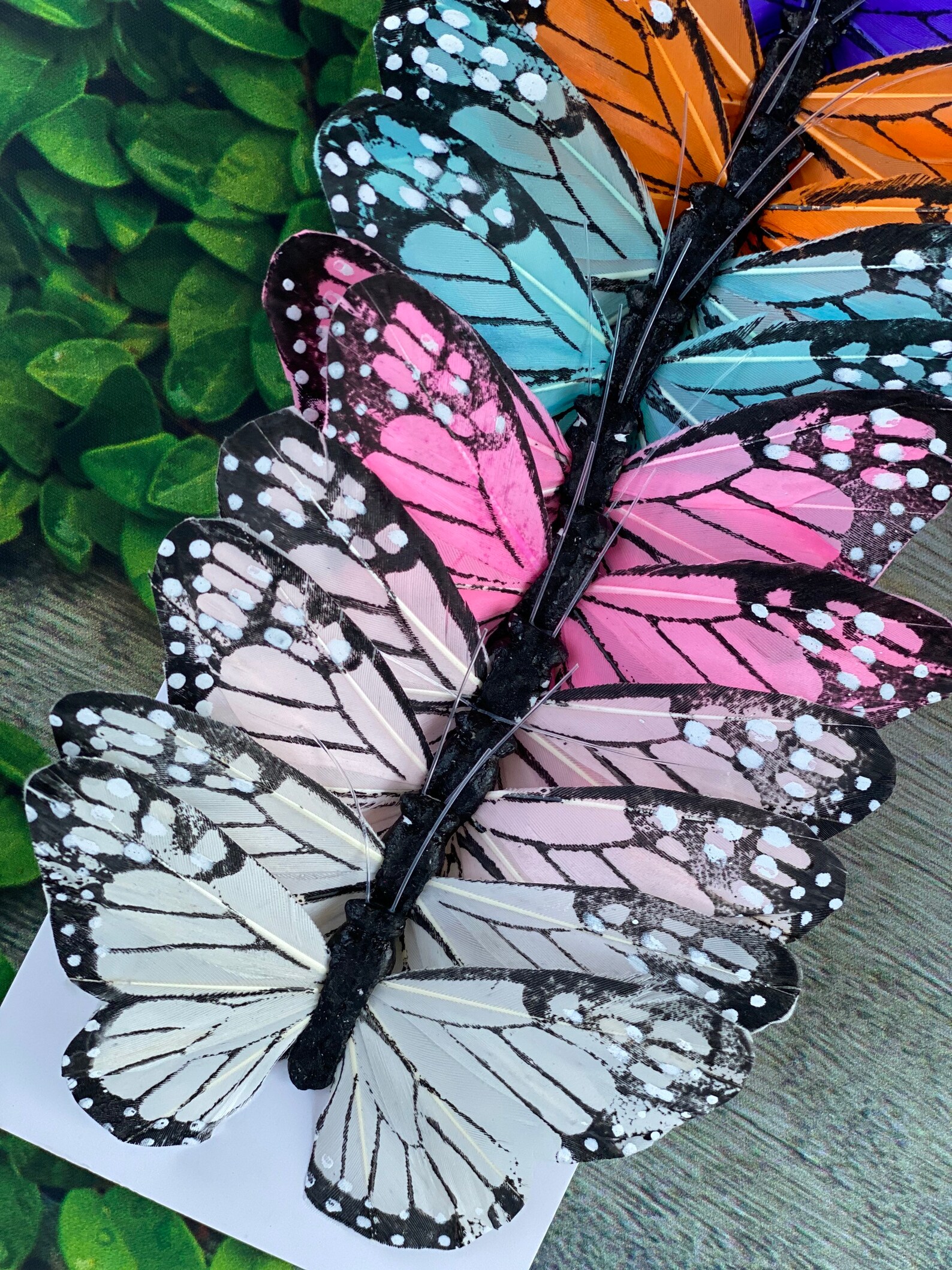 12 Large Feather Monarch Butterflies 4.5inch assorted colors Etsy