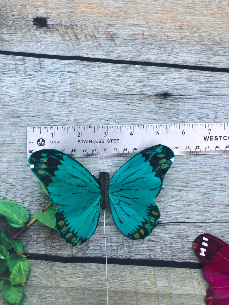 12 Large Feather Monarch Butterflies 5inch Assorted Colors Etsy