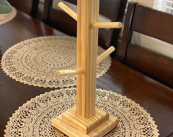 Coffee Mug Tree, Coffee Mug Holder, Wood Coffee Mug Holder, Mug Stand, Mug Holder, Cup Holder, Coffee Cup Stand, Organizing Coffee Cup