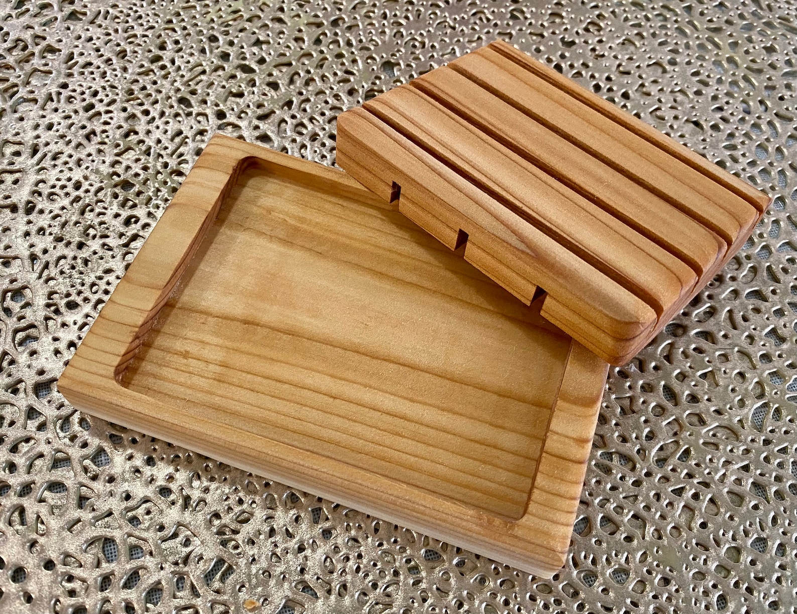 Handmade Cedar Wood Soap Dish
