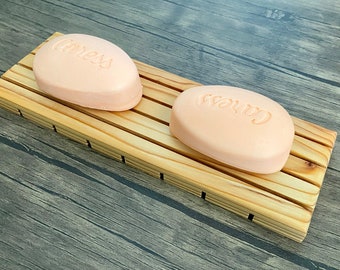 Handmade Cedar Wood Soap Dish: Large Soap Saver Tray