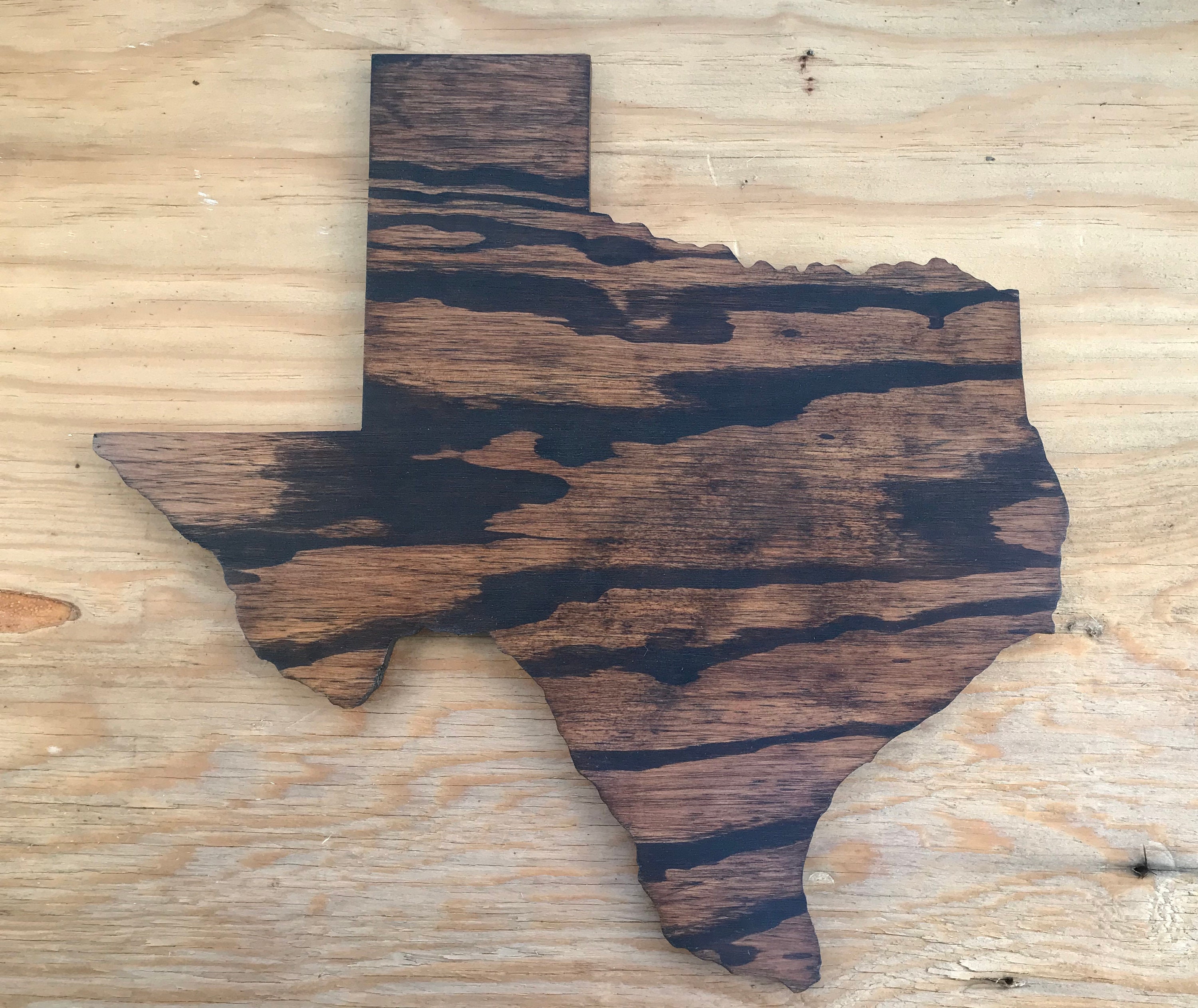 15 x 15 Wood Texas Map Texas Decor Wooden Texas Etsy