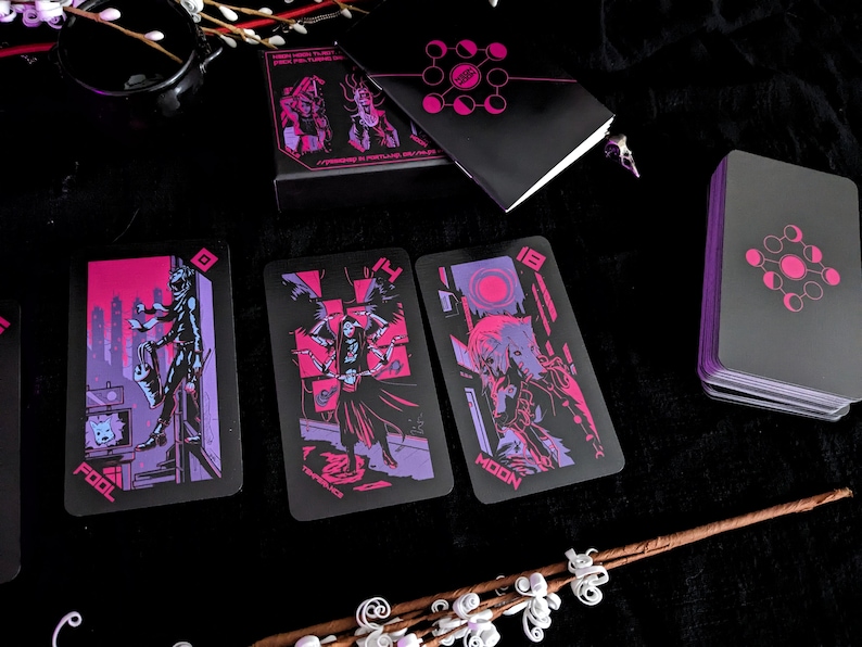 Neon Moon Tarot Deck 6th Edition with Rigid Box and Guide Booklet image 4