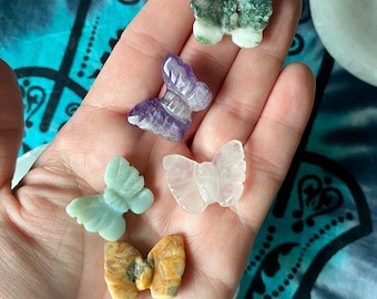 One (1) Butterfly Crystal Carving