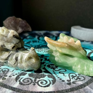 Large Natural Crystal Stone Dragon Heads
