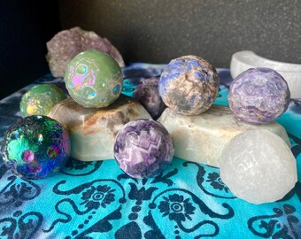 Natural Crystal Stone Moon Spheres