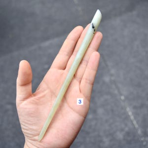 Green Simple Hairpin - Serpentine Jade Hair Stick