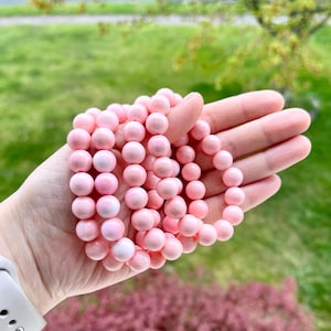 8 10 mm Queen Conch Beaded Bracelet - Stretchy Bracelet