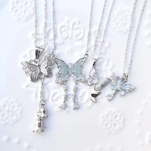 Silver Butterfly Pendant Necklace - Stainless Steel Necklace
