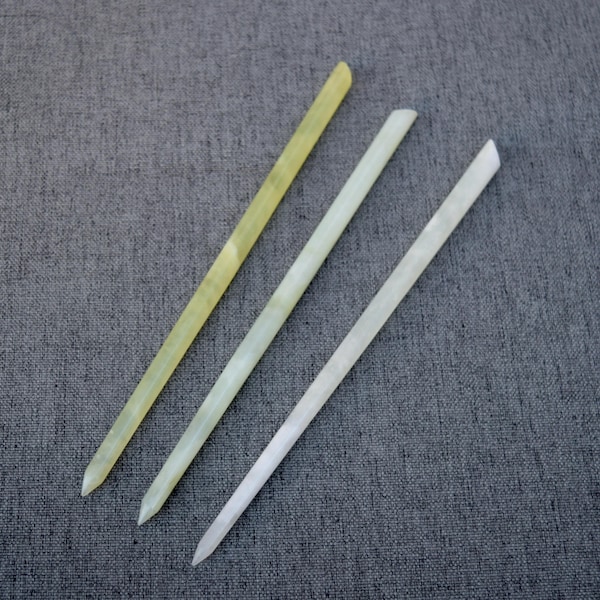 Grüne Einfache Haarnadel - Serpentin Jade Haarstab Style 123