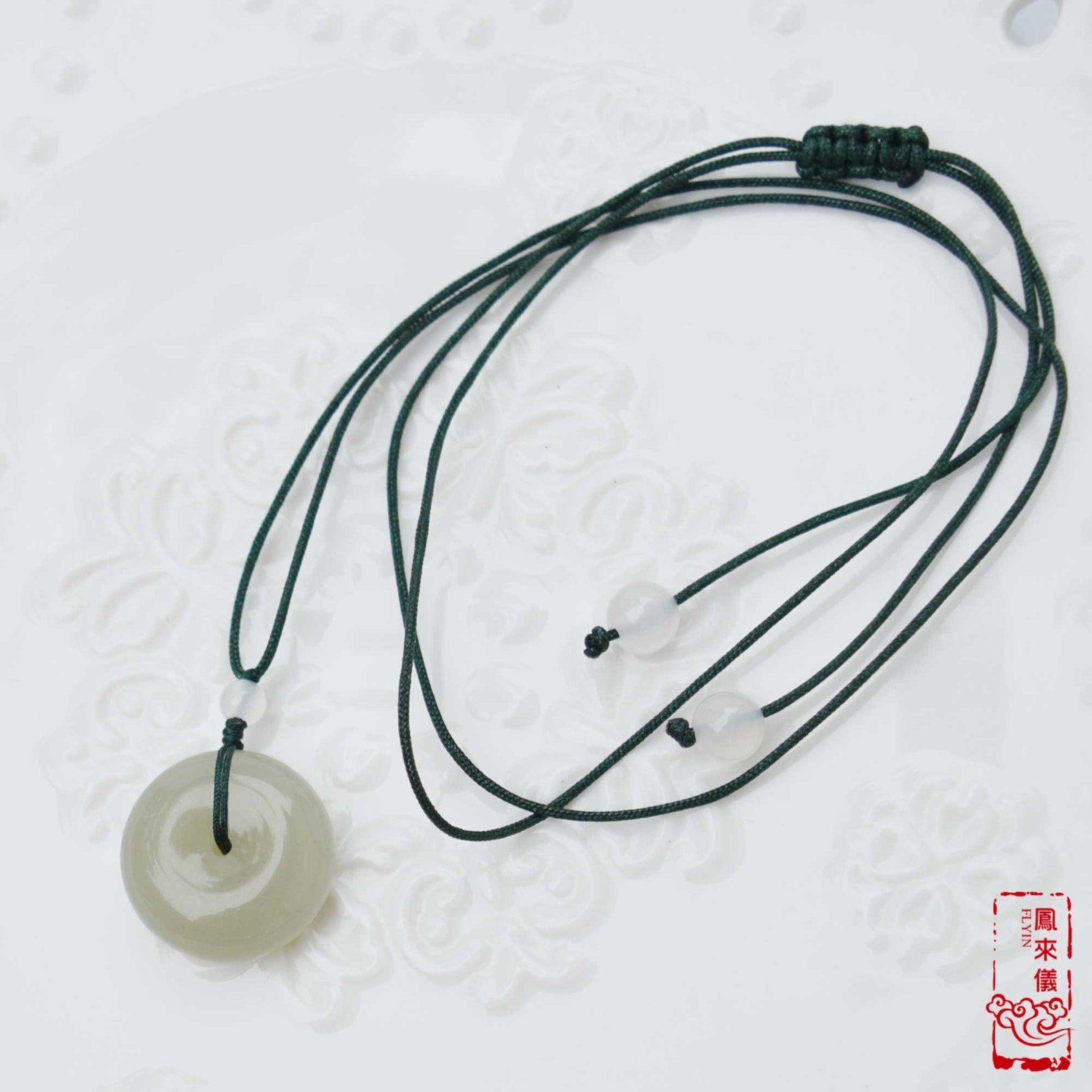 Jade Braided Cord Necklace Chinese Jade Necklace Etsy