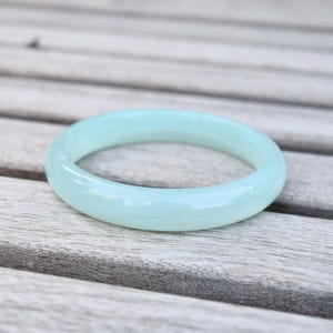 56.7 mm- Agate Bangle Bracelet - Blue - Natural Agate Bracelet