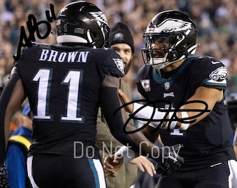 Jalen Hurts & AJ Brown Signed Photo 8X10 rp Autographed Picture Philadelphia Eagles