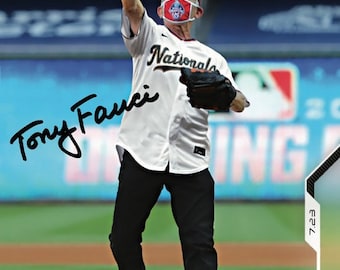 Dr Anthony Tony Fauci Signed Photo 8x10 rp Autographed Washington Nationals First Pitch