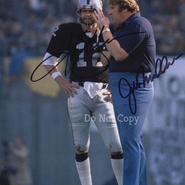 John Madden & Ken Stabler Signed Photo 8X10 rp Autographed Picture Oakland Raiders