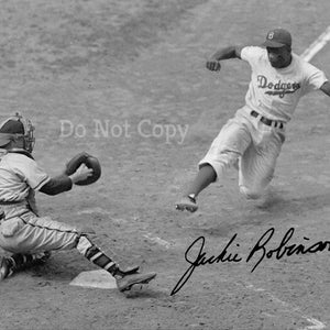 Jackie Robinson Signed Photo 8X10 rp Autographed Picture Dodgers