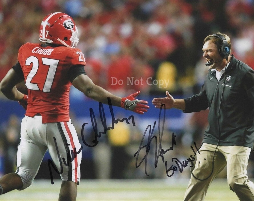 Nick Chubb & Kirby Smart Signed Photo 8X10 Rp Autographed Etsy