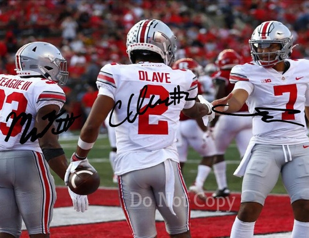 CJ Stroud Chris Olave Master Teague III Signed Photo 8X11 Rp