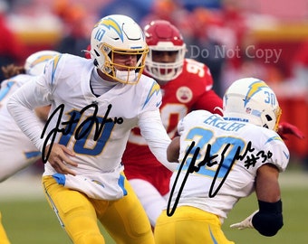 Justin Herbert & Austin Ekeler Signed Photo 8X10 rp Autographed Los Angeles Chargers