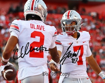 CJ Stroud & Chris Olave Signed Photo 8X10 rp Autographed Picture Ohio State buckeyes football