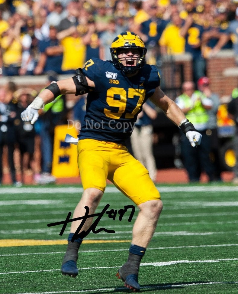 Aidan Hutchinson Signed Photo 8X10 Rp Autographed Picture Michigan
