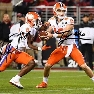 Trevor Lawrence Travis Etienne Signed Photo 8X10 rp Autographed Clemson Tigers Football