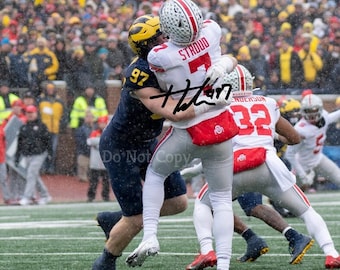 Aidan Hutchinson Signed Photo 8X10 rp Autographed Picture aiden vs Ohio State