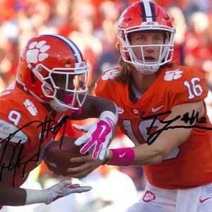 Trevor Lawrence & Travis Etienne Signed Photo 8X10 rp Autographed Clemson Tigers