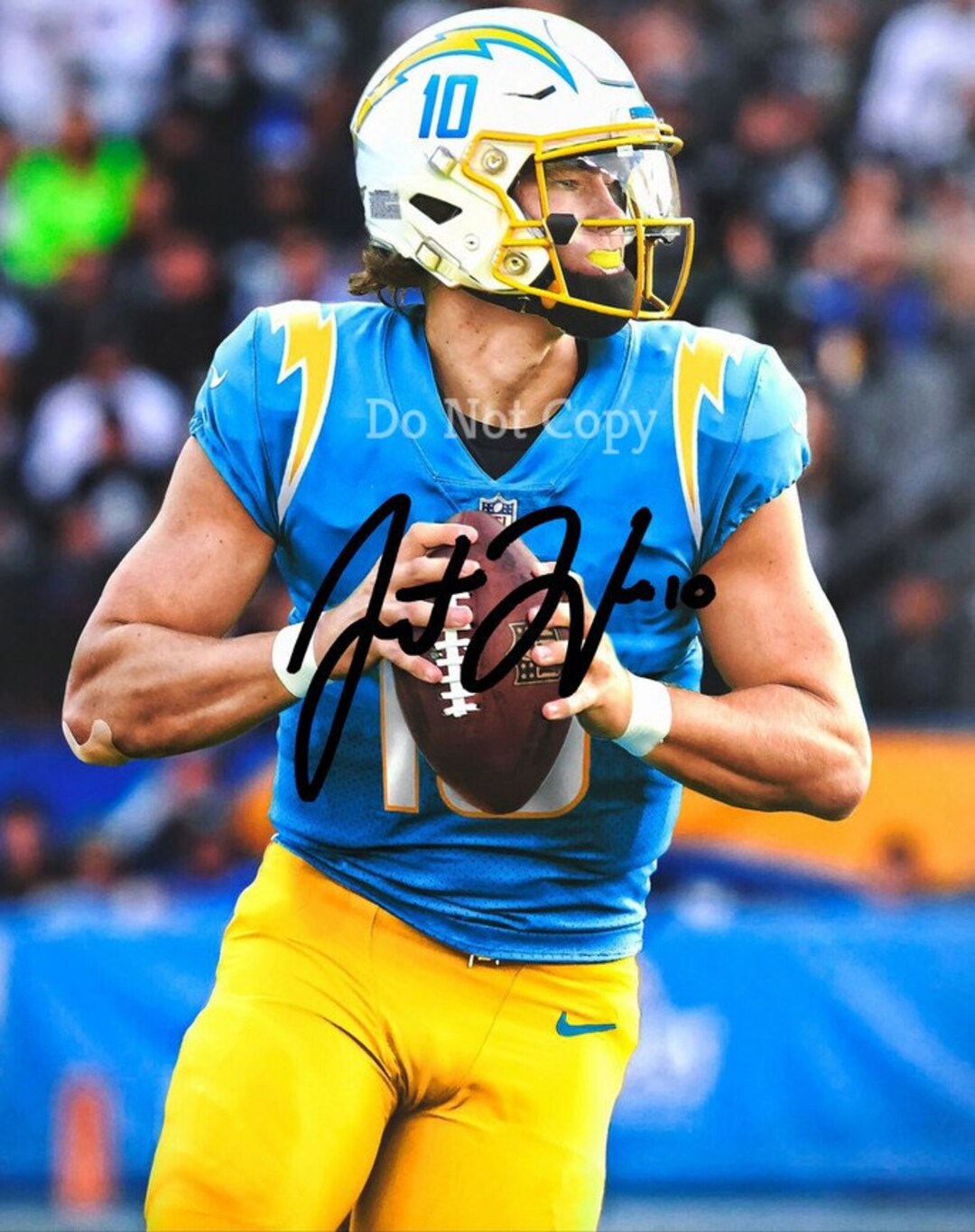 Justin Herbert Los Angeles Chargers Signed Autographed Blue Jersey