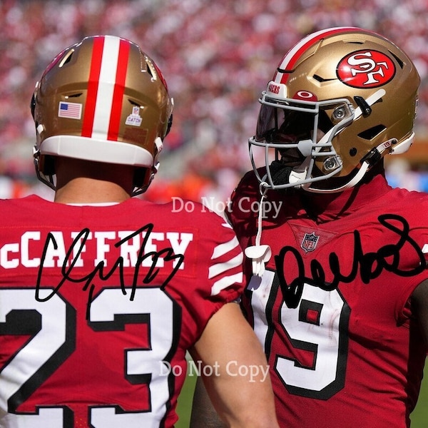 Christian Maccaffrey & Deebo Samuel Signed Photo 8X10 rp Autographed Picture 49ers