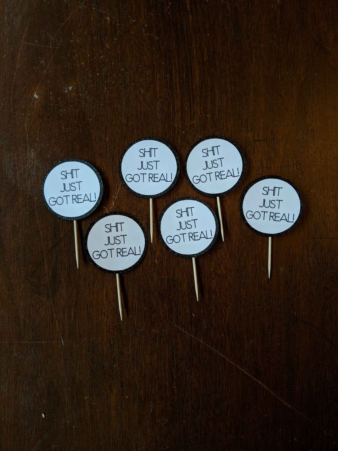 Cupcake Topper Shit Just Got Real Cupcake Toppers | Etsy