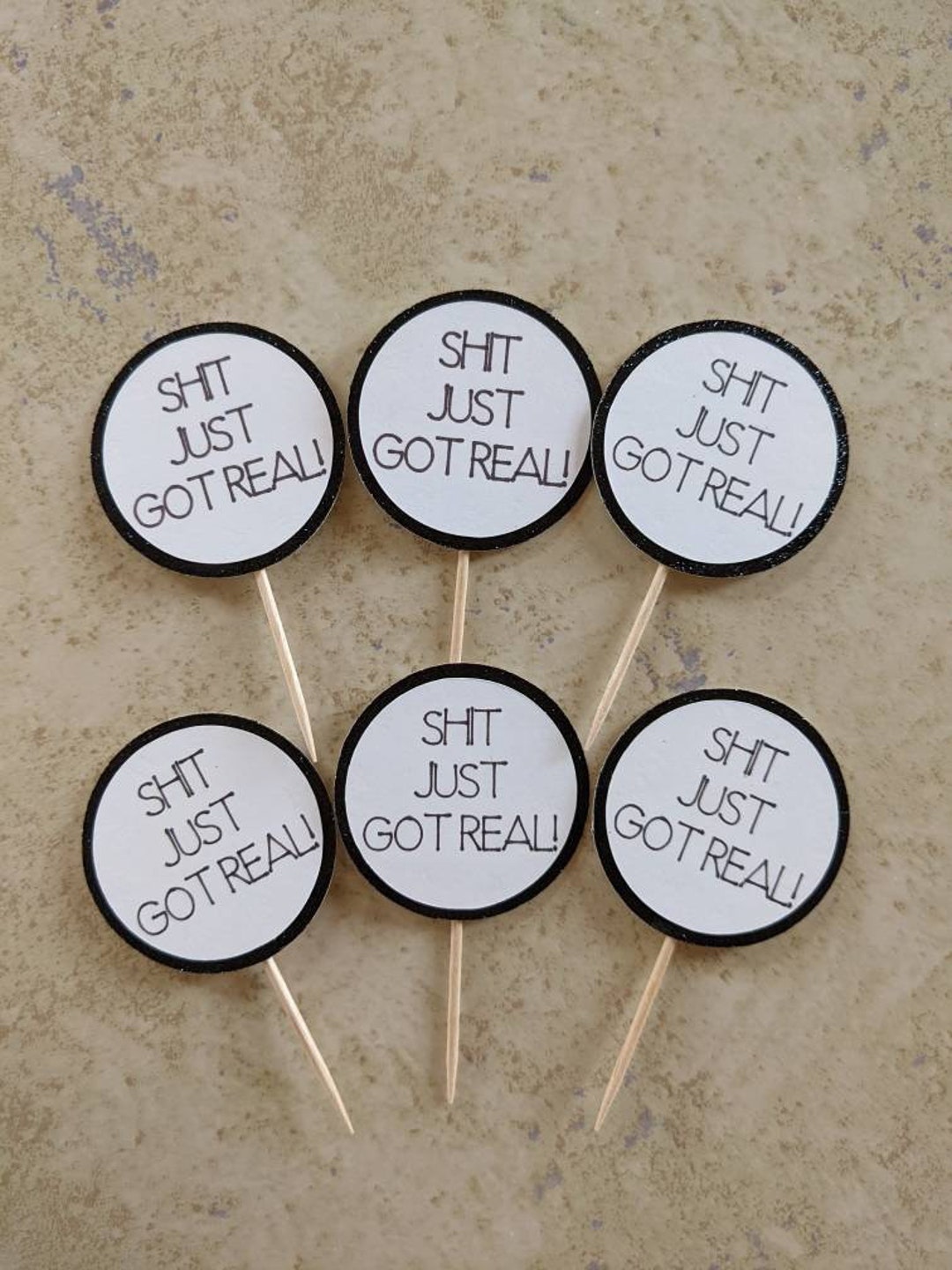 Cupcake Topper - Shit Just Got Real Cupcake Toppers - Graduation Party ...