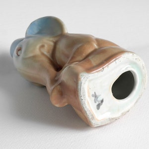 Deco Sylvac Style Ceramic Elephant, Pale Blue and Brown, 1920s image 7