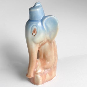 Deco Sylvac Style Ceramic Elephant, Pale Blue and Brown, 1920s image 1