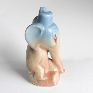Deco Sylvac Style Ceramic Elephant, Pale Blue and Brown, 1920s image 2