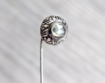 Antique Silver and Quartz Crystal Stick Pin, circa 1840s