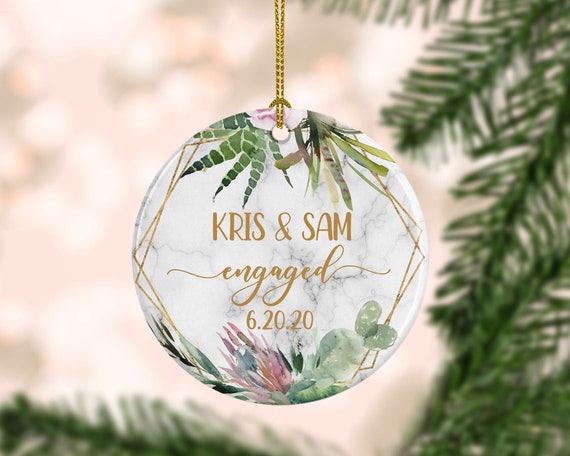 Personalized Engaged Ornament Engagement Ornament with Names | Etsy