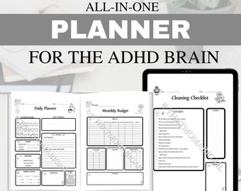 ADHD / Neurodivergent Planner, Cleaning Checklist, Calendar and Organizer