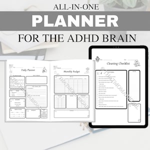 ADHD / Neurodivergent Planner, Cleaning Checklist, Calendar and Organizer