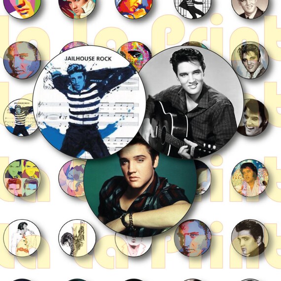 30 Elvis Presley Party Stickers Circles size 1'' | Etsy