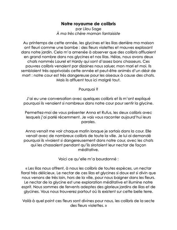 Our hummingbirds' Kingdom (BILINGUAL 2025-2026) by Lilou Sage